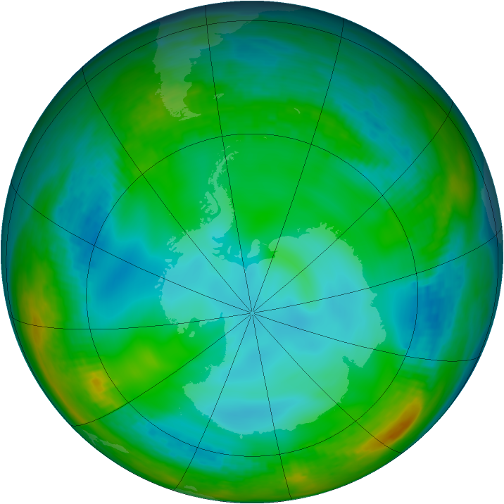 Antarctic ozone map for 10 June 1982